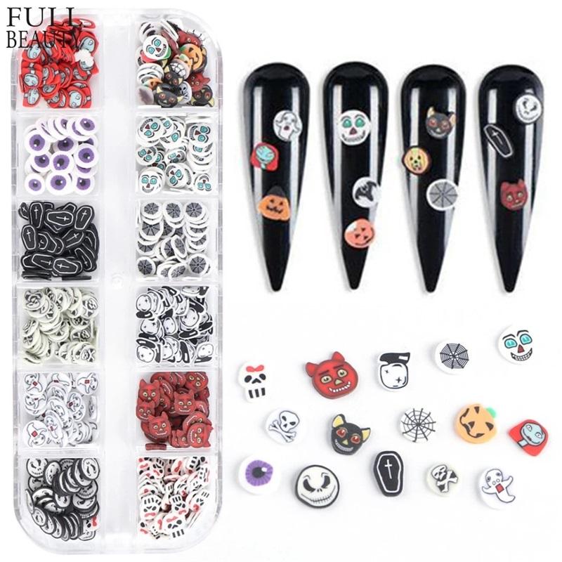 New Halloween nail art accessories ins eyes cross skull pumpkin nail art accessories nail