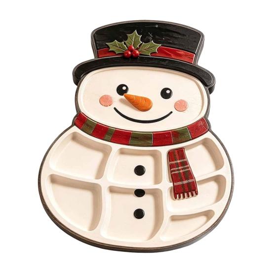 Festliche Nachmittagstee-Platte Weihnachtsbaum Servierplatte, Hölzerner Snack für Feiertagspartys, Mehrteilige Lebensmittel-Präsentations-Pinguin-Box