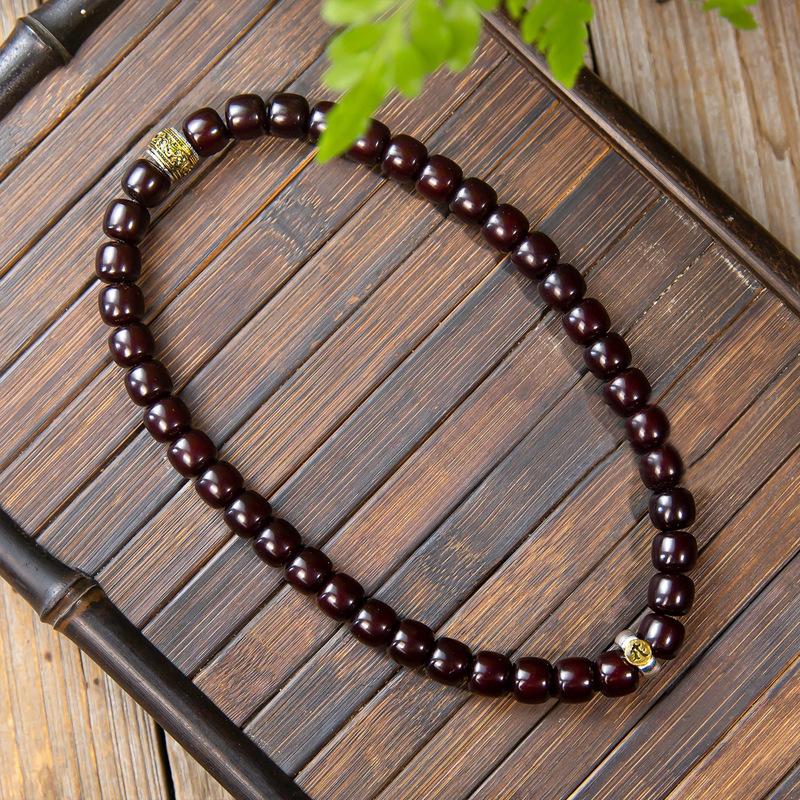 

Двойной круглый буддийский бусина материал браслет корень бодхи чёрный