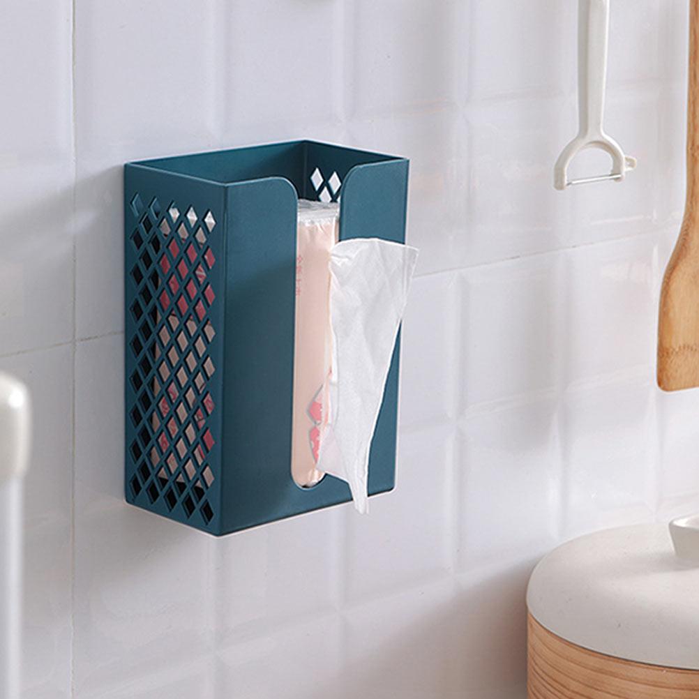 Dump Pouch Tissue Holder Paper Extraction Box Wall-mounted No Punching Towel Rack Navy