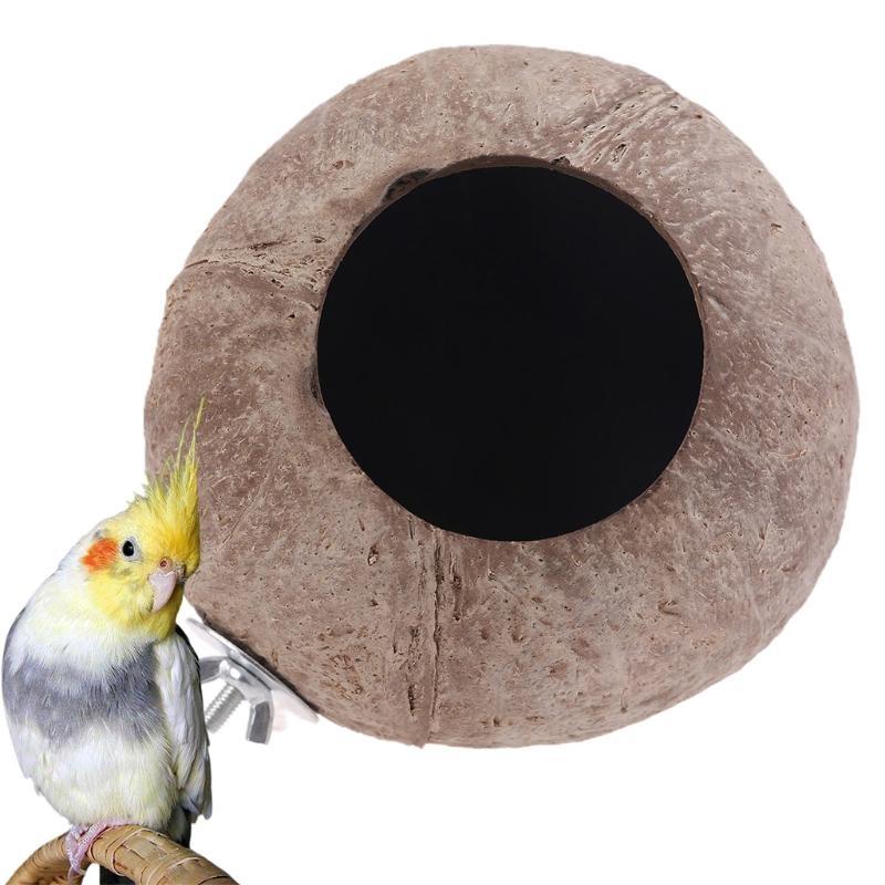  Natural Coconut for Shell Bird House for Parakeet Finch Sparrow Breeding Anti-Bi