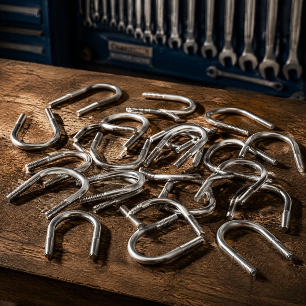 20pcs Round Bend Round Bend U Bolt Machinery Hardware Durable U Shaped Bolt Set Roof Rack Mounting