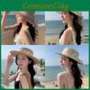 Womens Wide Brim Straw Hat With Adjustable Band And Breathable Fabric For Sunshade And Summer Fun