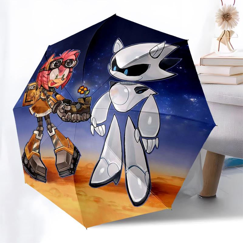 1pc Sonic the Hedgehog Inspired Umbrella Automatic Opening & Closing, Foldable Design, Outdoor for Fans, Travelers, Everyday Use, Gift Idea.R097