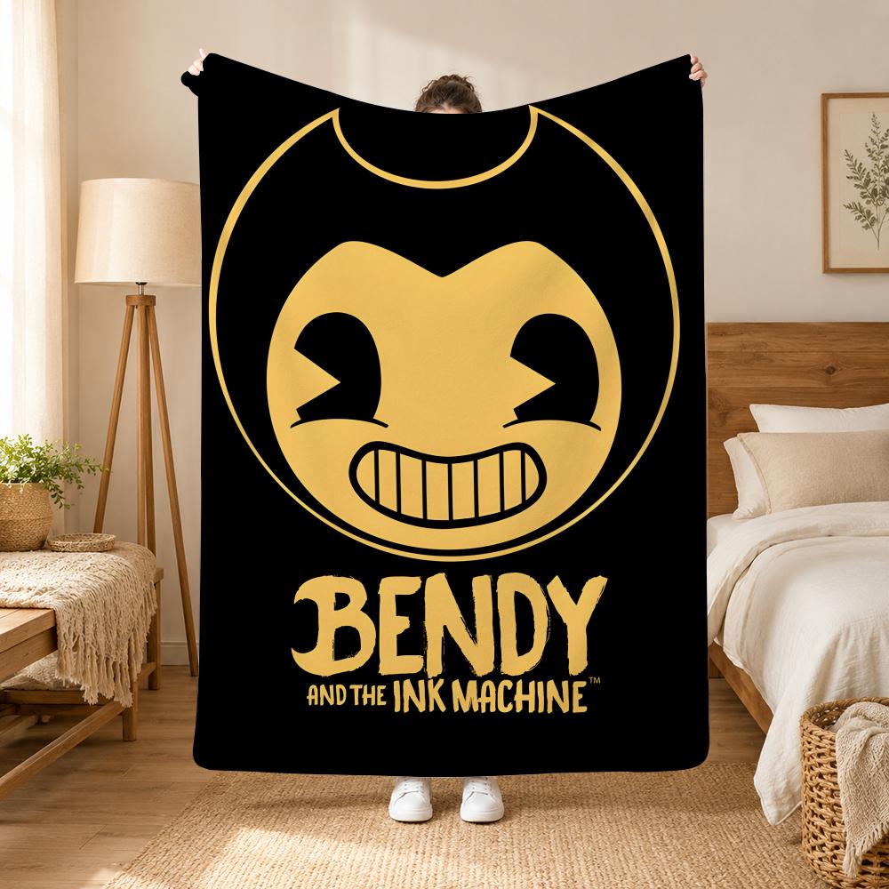 Bendy and the Ink Machine Game Throw 240g Flannel Blanket, Suitable for Sofas, Beds, Offices,  Exquisite Gift Blankets