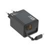PD65W UK Standard Dual-Port GaN Charger with Retractable Cable: Fast Charge A+C