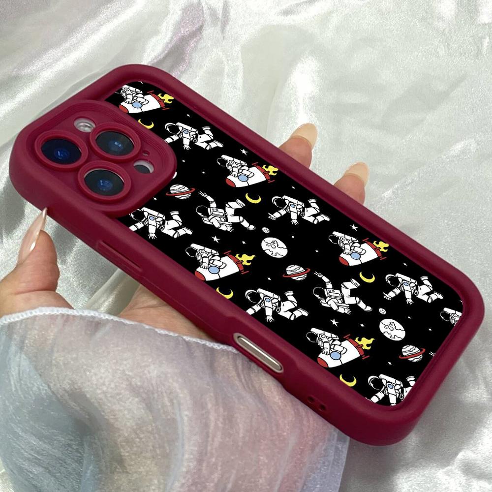 JT34 Astronaut Galaxy Phone for iPhone 17 16 Pro Max Samsung S26 S25 Ultra FE A17 A16 A07 Xiaomi 15T Redmi Note 14 Pro Plus Soft TPU Case Cover
