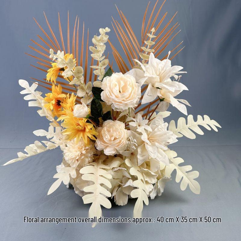 Mori Style Wedding Aisle Flower Row - Artificial Floral Decoration for T-Stage & Background