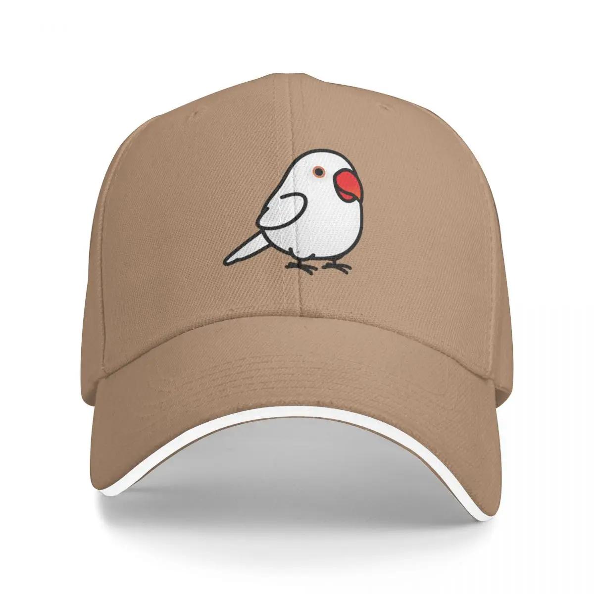 Пухлый Белый Индийский Ожереловый Попугай - Белая Бейсболка Иконка Шапка-Бини Вечеринка Шляпа Бейсболка Для Мужчин Женская