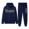 Mens Hooded Sweatshirt Jogger Pants Set Casual Sportswear Two-Piece Outfit Fall Lightweight Comfortable