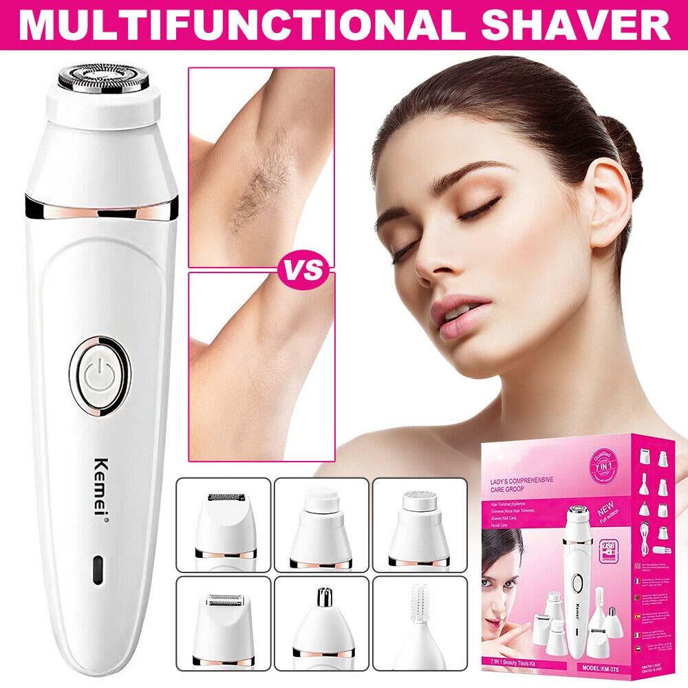 Kemei Km-375 Multifunctional Hair Removal Device With Stainless Steel Blades For All Body Types
