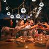 12Pcs Disco Ball Glass Silver Christmas Decoration for Disco Carnival Theme Music Party Cake Decor Sparkling Christmas Tree Gift