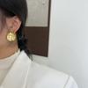 Simple Irregular Texture Disc Earrings, Stud Earrings, Niche Design, Cold Wind Temperament, Advanced Retro Pleated Earrings.