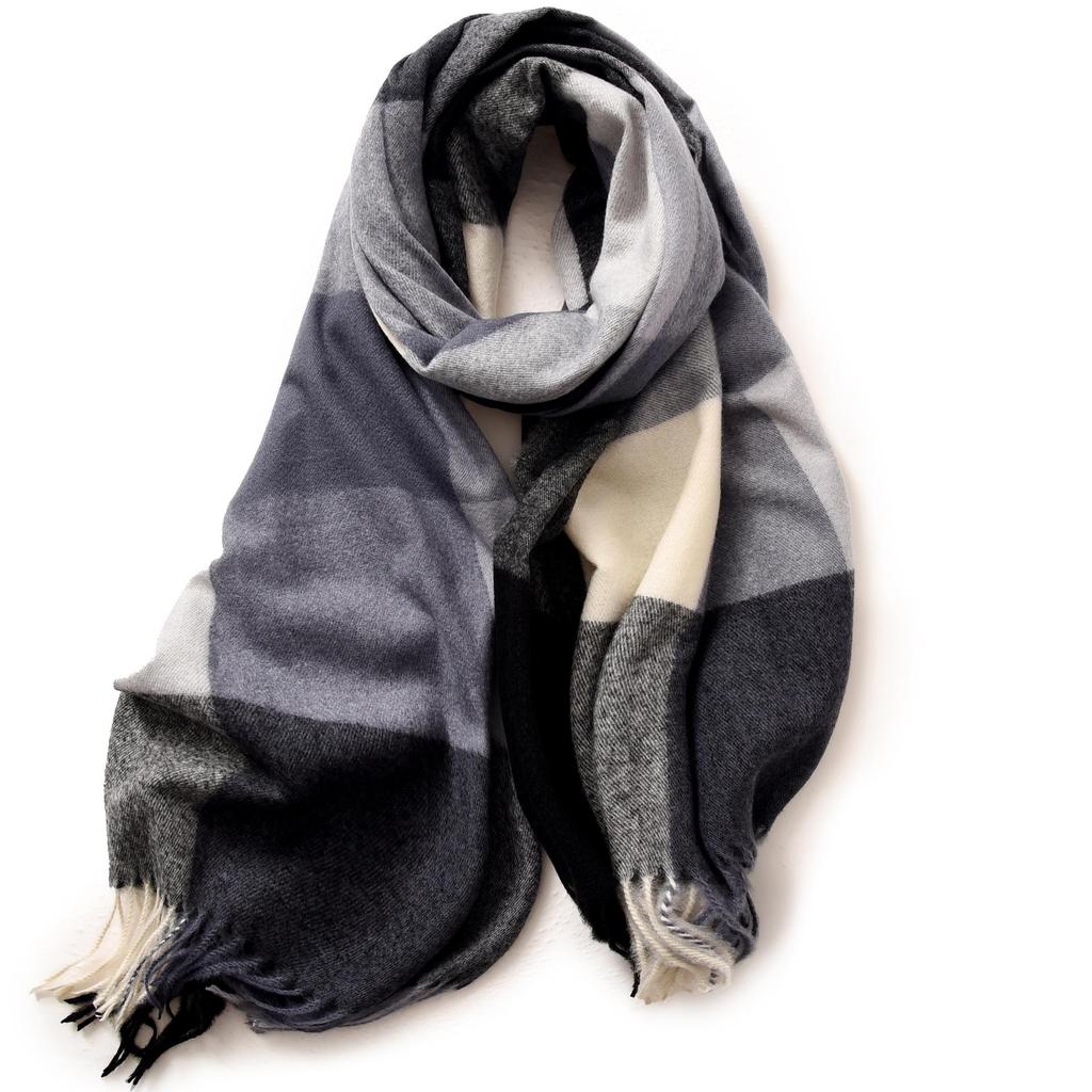 2025 Elegant Women's Striped Plaid Shawl – High-End Autumn/Winter Fashion Scarf