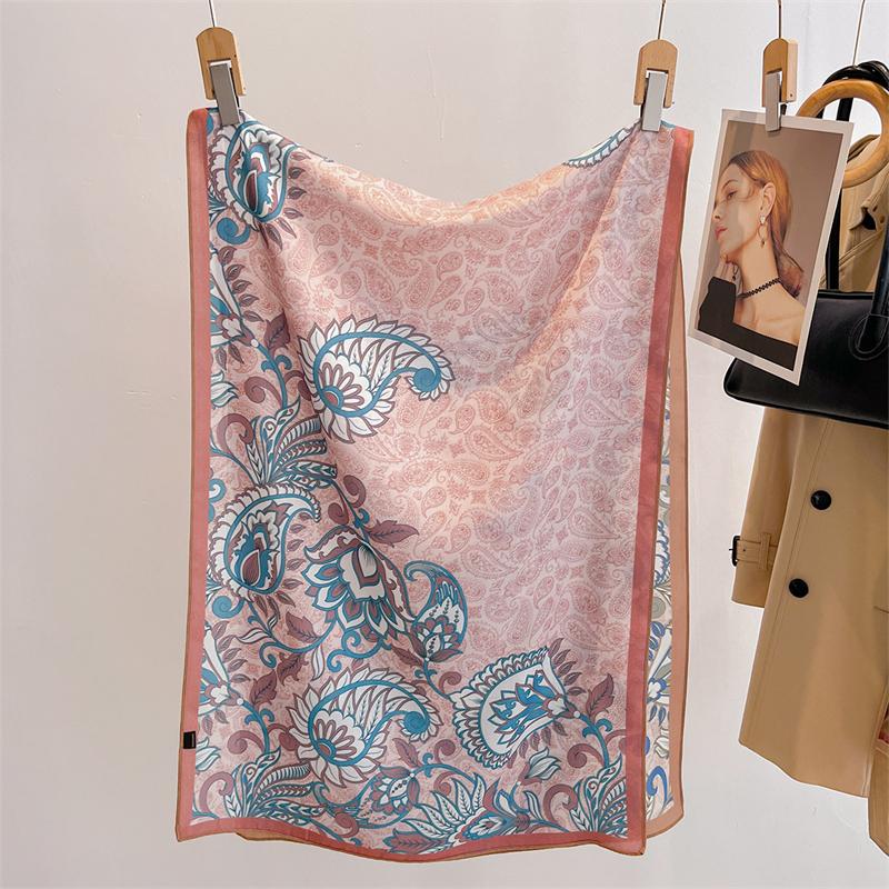 Paisley Print Double Face Luxury Women Scarf Shawl Cotton Linen Feeling Designer Muslim Hijab Wrap Turban Pashmina