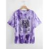 Summer Round Neck 3D Tie-dye Print Top Fashionable Casual Short Sleeved Women's T-shirts