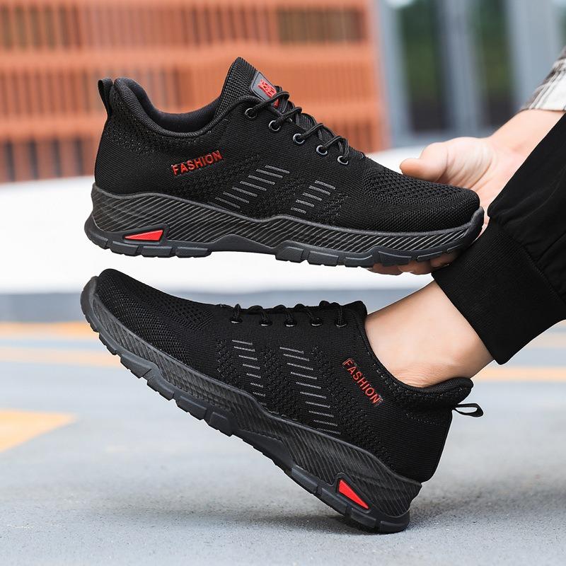 Breathable fly-woven running shoes mesh shoes men's casual shoes trendy autumn and winter men's thin sneakers