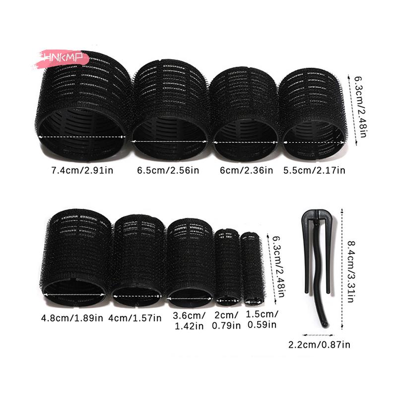 Black Self-Adhesive Hair Root Curler Rollers with Clips Lazy Styling Curling Hair Accessories for Women Fluffy Hair Tool