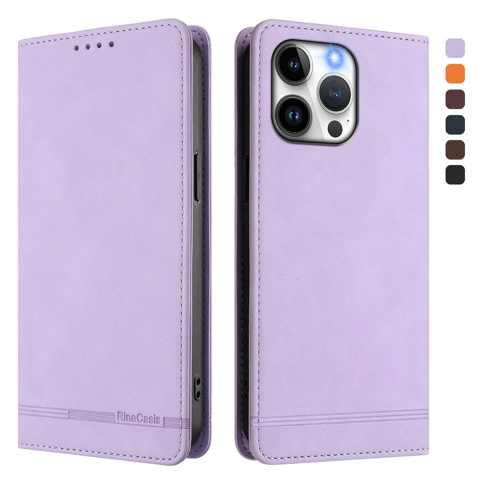 

For iPhone 15 Pro Max Case RINACASIS RC23 RFID Blocking Wallet Stand PU Leather Phone Cover