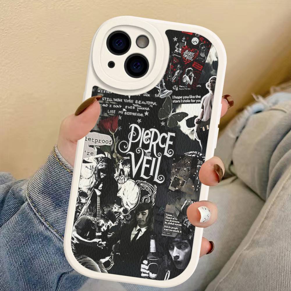 P-Pierce The Veil Band Phone Cover For IPhone 16 15 14 13 12 11 Pro Max Plus Leather Soft Case