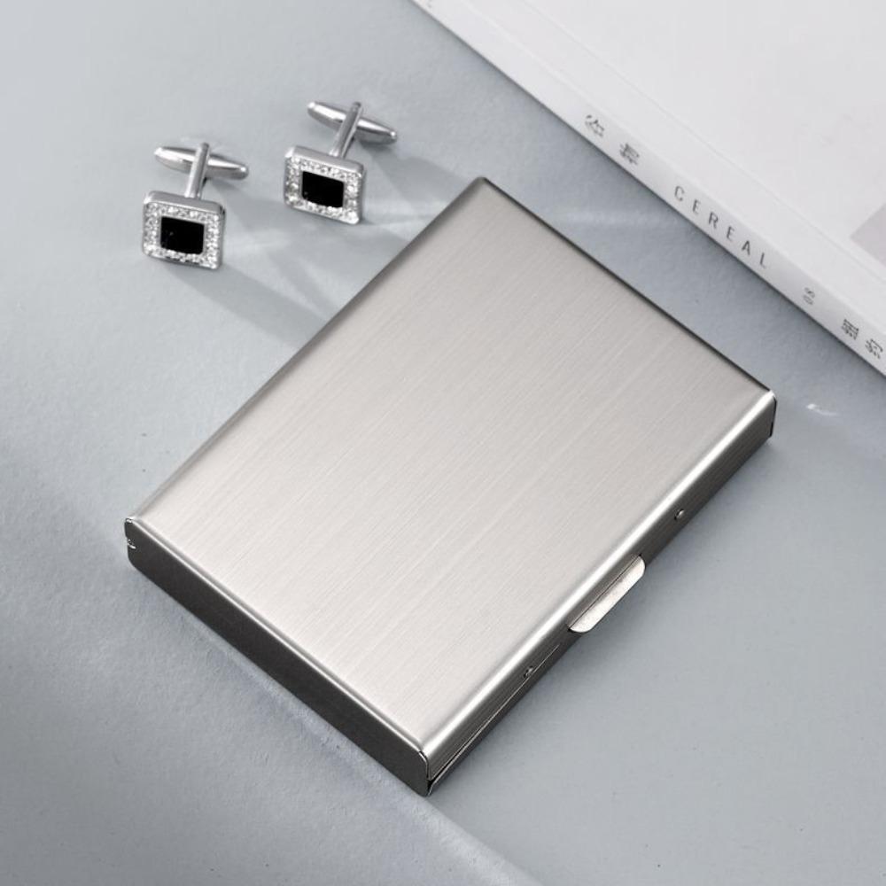 Modischer Kreditkartenhalter mit 6/10 Fächern, Anti-RFID, Aus Edelstahl, ID-Kartenhalter, Schlanke kurze Geldbörse, Reise