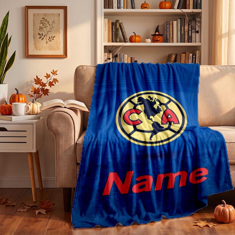Club America Custom Flannel Blankets Soft Warm Cozy Throws for Home Decor Holiday Gifts