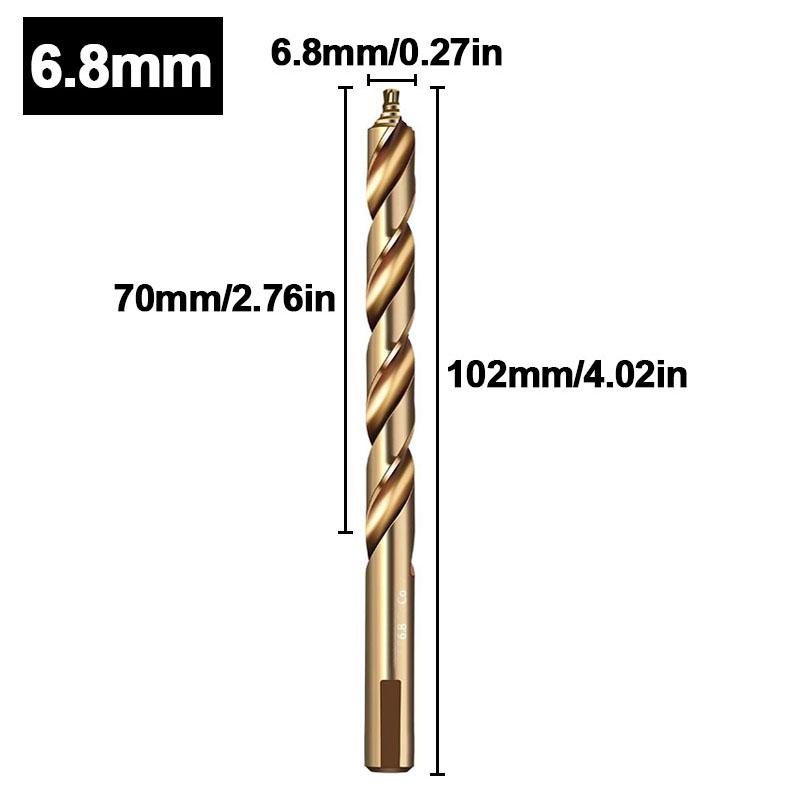 Cobalt Step Drill Bit M35 High Speed Steel Straight Shank 3-13mm HSS Twist Bit for Metal Stainless Steel Iron Drilling