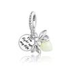 925 Silver Luminous Firefly Love Guitar Beads Pendant Fit Bracelet DIY Women Jewelry Gift