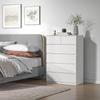 Commode 6 Drawers Storage Furniture Without Handles Minimalist Design 80 X 39 X 115 Cm White