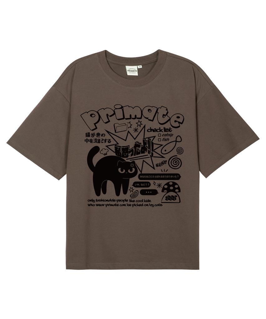 PRIMATE Mad Cat Oversized Short Sleeve T-Shirt 11 Colors (Type B)