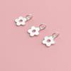 Sterling Silver Flower Pendant: Chinese Style Handmade Crystal Bracelet & Necklace Charm for DIY Beading & Rope Weaving.