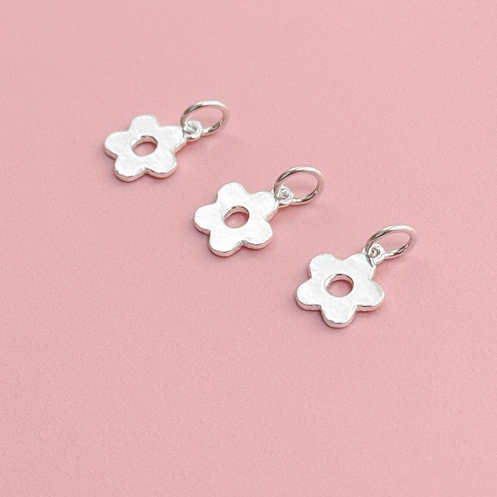 Sterling Silver Flower Pendant: Chinese Style Handmade Crystal Bracelet & Necklace Charm for DIY Beading & Rope Weaving.
