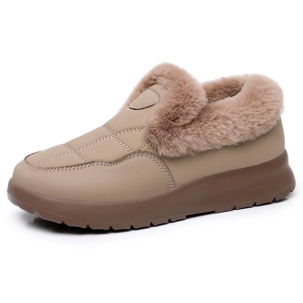 Women's Winter Snow Boots Waterproof Faux Fur Lined Short Booties for Women Non-Slip Chunky Platform Indoor Outdoor House Shoes Warm Walking Shoes