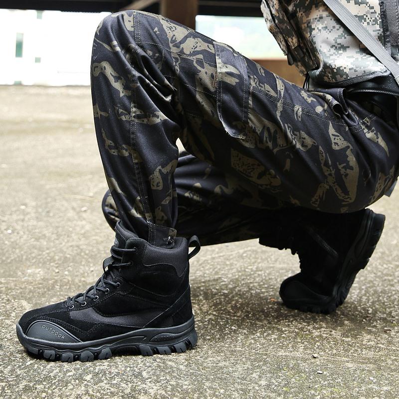 MAITA Tactical Military Combat Boots Men Genuine Leather Army Hunting Trekking Camping Mountaineering Winter Work Shoes
