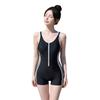 Swimsuit Women's 1011 New Conservative and Thin with Zipper Black Sports Fitness Swimming Pool One-piece Swimsuit Summer