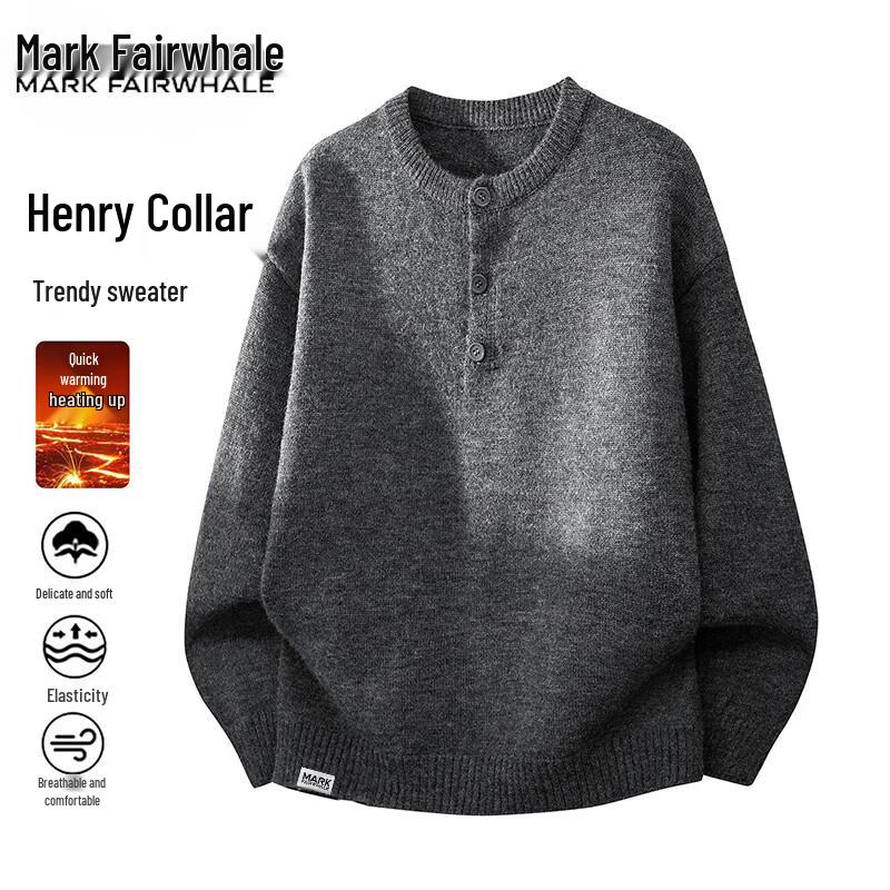 Mark Fairwhale Men's Henry Collar Pullover Sweater