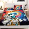 Space Astronaut Pattern Mattress Three-Piece Digital Printing Mattress Bedding Set Adult Children