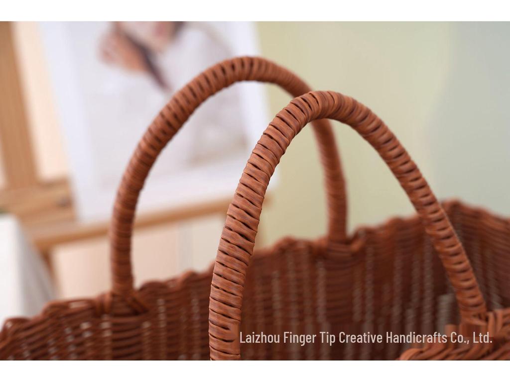 Pastoral Style Influencer Ladies Handbag: Imitation Rattan Woven Picnic & Shopping Basket Bag