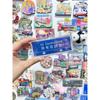 Hong Kong milk tea, pineapple oil, Dim sum, train, movable, cultural and creative magnetic refrigerator sticker