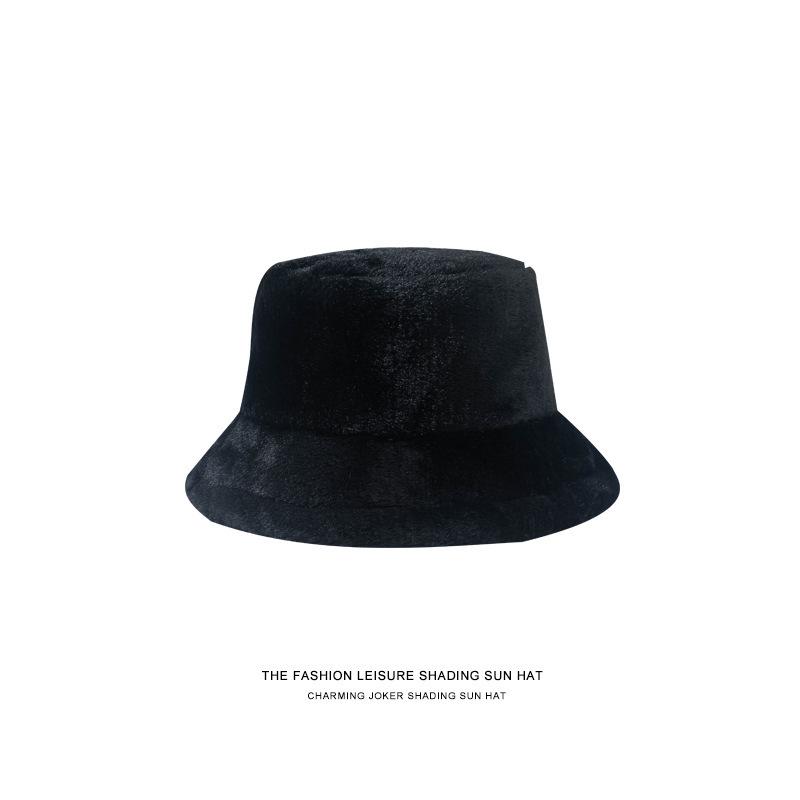 Imitation Rabbit Fur Big Head Circumference Bucket Hat Autumn and Winter Plush Versatile Show Small Face Warm Thickened Fashion Basin Hat