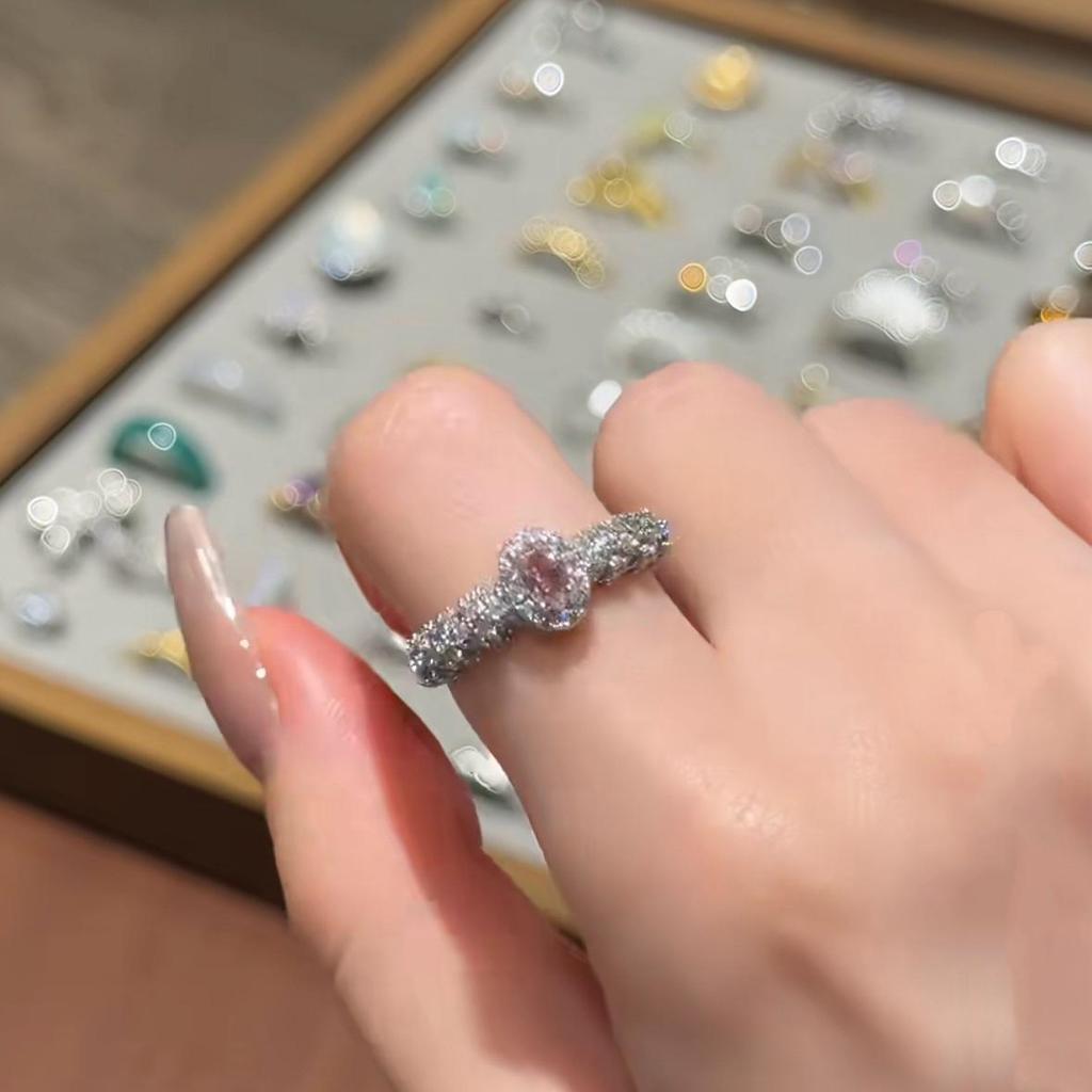 Luxury Geometric Zirconia Open Ring - Elegant and Versatile Hand Jewelry