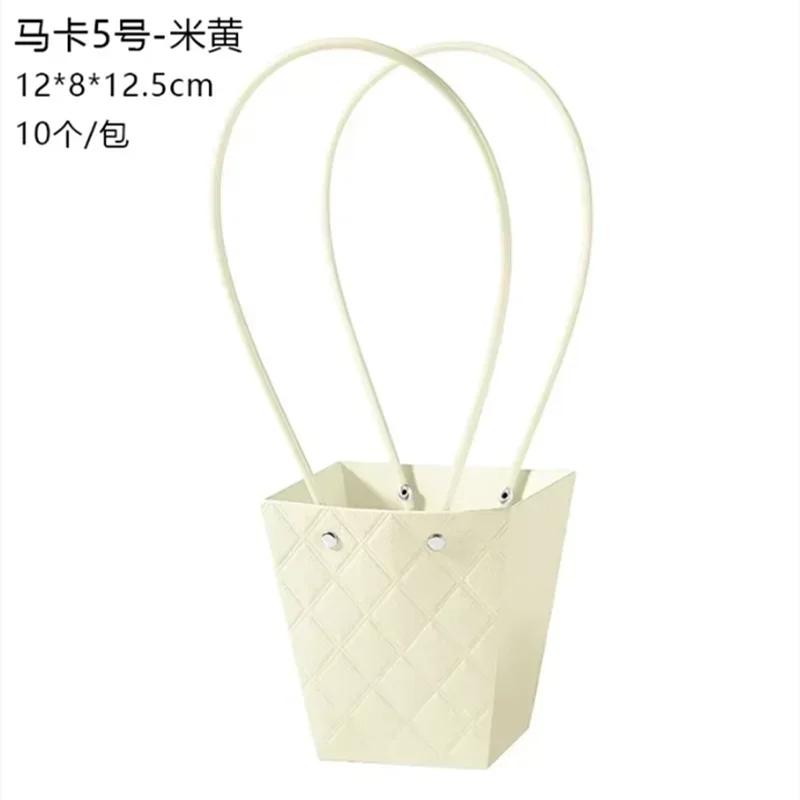 Flowers Basket Boxes Gift DIY Packaging Materials Wedding Favors 10pcs Flower Tote Bags Kraft Paper Bouquet Floral Arrangement