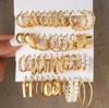 12/48pcs Bohemian Gold Color Earrings Set For Women Vintage Faux Pearl C-Shape Hoop Earrings Daily Wear Party Jewelry Gifts 2026