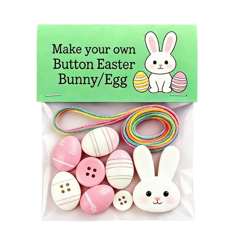 DIY Button Easter Hanging Decorations Set Easter Decors Craft Button Set Easter Ornament Making Set Gift Women Men