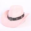 Popular European and American Classic Suede Western Cowboy Hat Men's and Women's Fashion LO Style Peach Heart Cowboy Hat