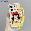 KEYSION Cartoon Niedlich Plüsch Stickerei Hülle für Xiaomi POCO X6 mit Lanyard Silikon Stoßfest Handyhülle für Redmi Note 13 Pro 5G