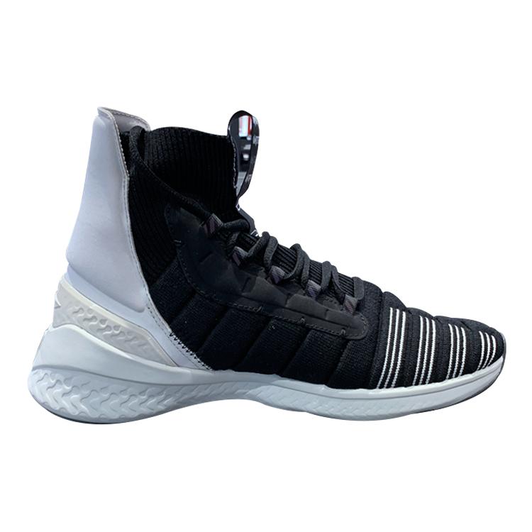 Li Ning Wujie Cushioning Abrasion Resistant Breathable High top Casual Shoes Unisex Black White AFPQ045-1