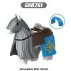MOC Medeival Knights Horse Building Blocks Crow Wolf Warhorse Eagle Lion Green Dragon Warrior Bricks Toys Kids Gift