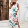 Women Sleeveless Floral Print Maxi Dress Casual Loose Fit Long Sundress Summer Lightweight Tank Style Beach Outfit