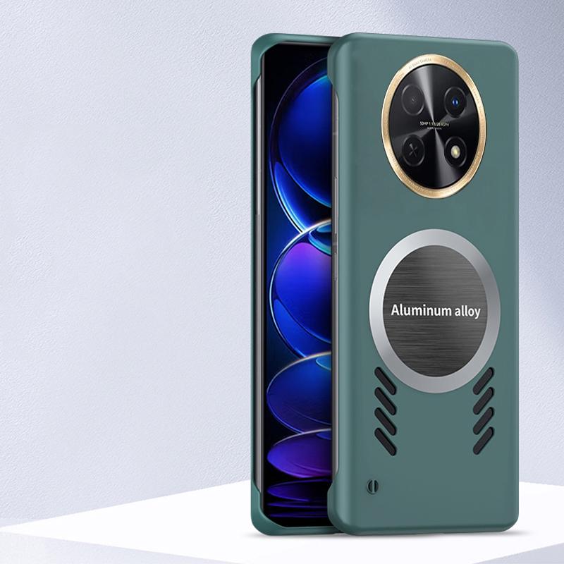 For Huawei Nova 15 Max Case Thin Frameless Case Clear Matte Rimless Adsorb Ring Holder Radiating Cover for Huawei Nova 15 Max Phone Casing